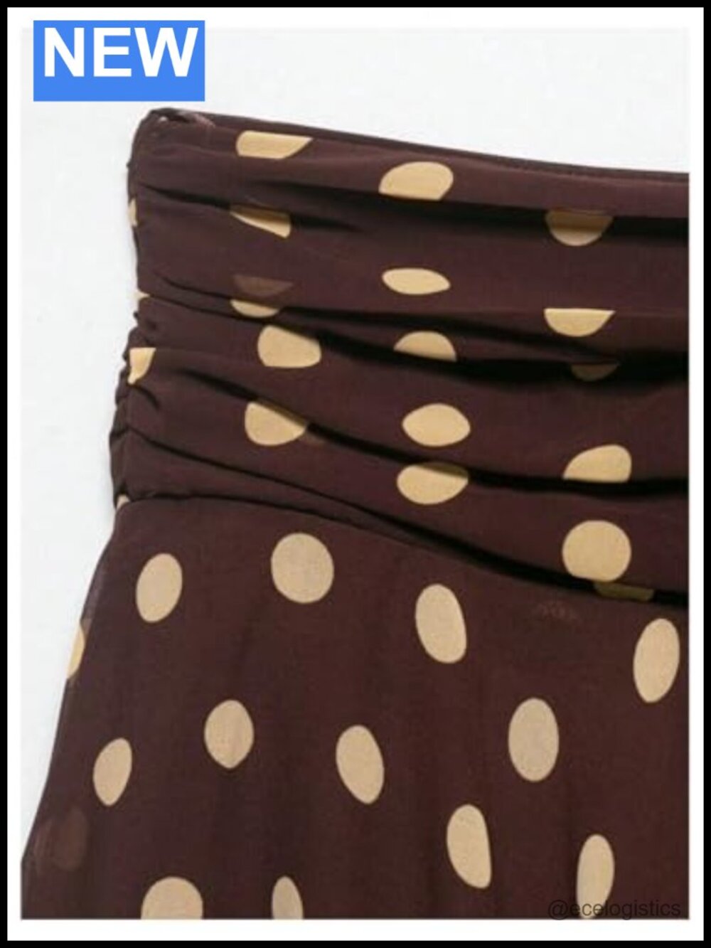 Polka Dots Low Rise Ruched Asymmetrical Ruffle Short Skirt - Picture 4 of 5